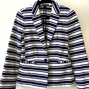 Express Blue and White Striped Blazer